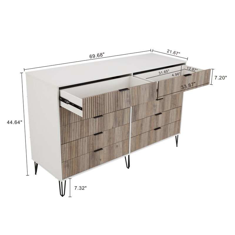 Dumbo Dresser in White and Gray