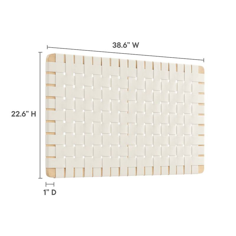Sparta Weave Wall-Mount Vegan Leather Twin Headboard image number 3