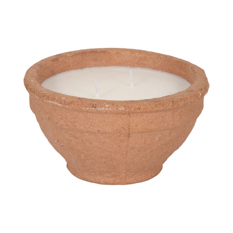 6" 14 Oz Santal & Spruce Bowl Candle, Terracotta image number 1