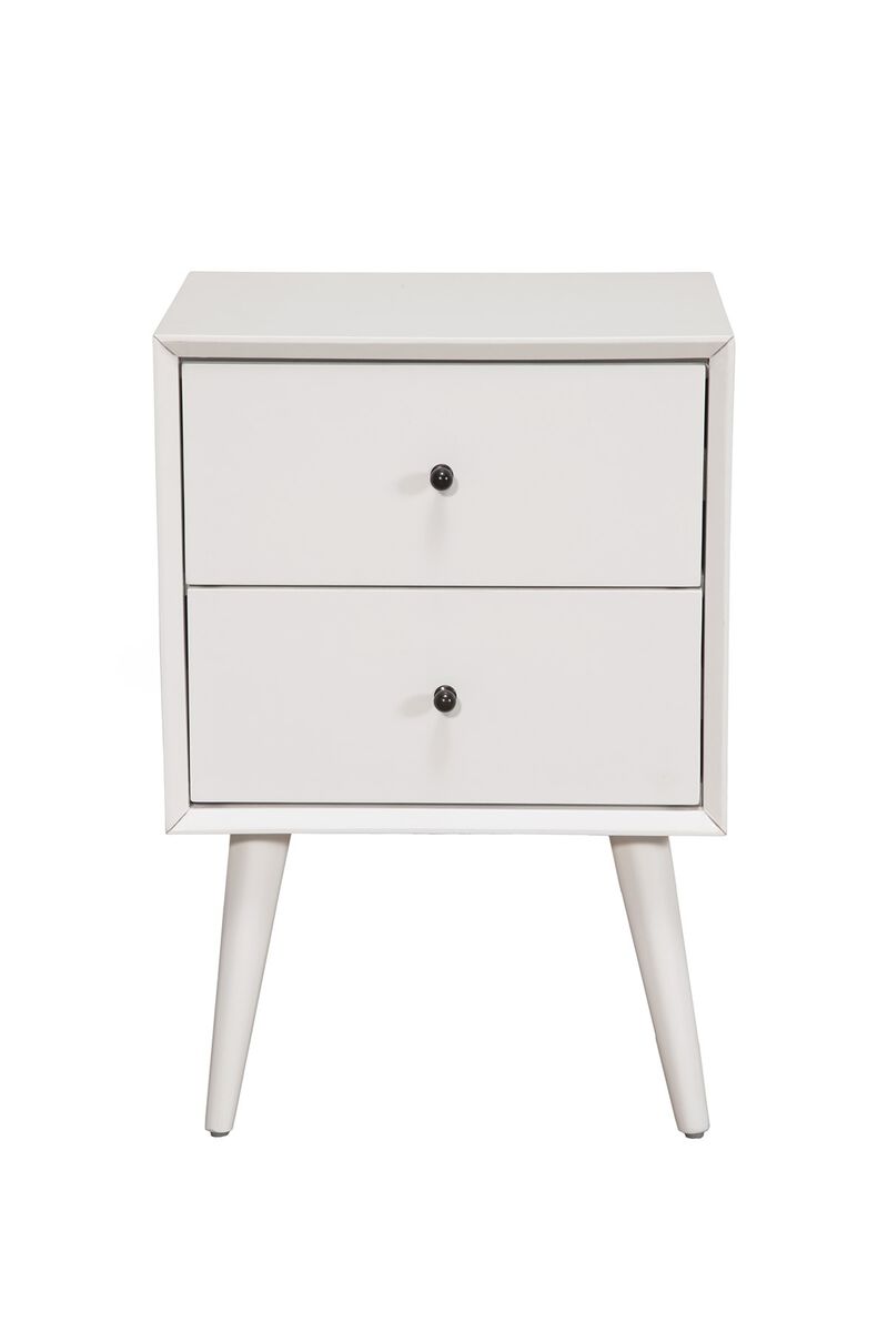 Century-Style Modern Nightstand with 2 Drawers &ndash; Wooden Bedside Storage Table