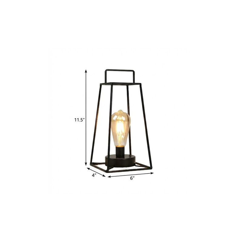 HomeRoots 12" Black Geometric Novelty Lantern With Novelty Shade image number 4
