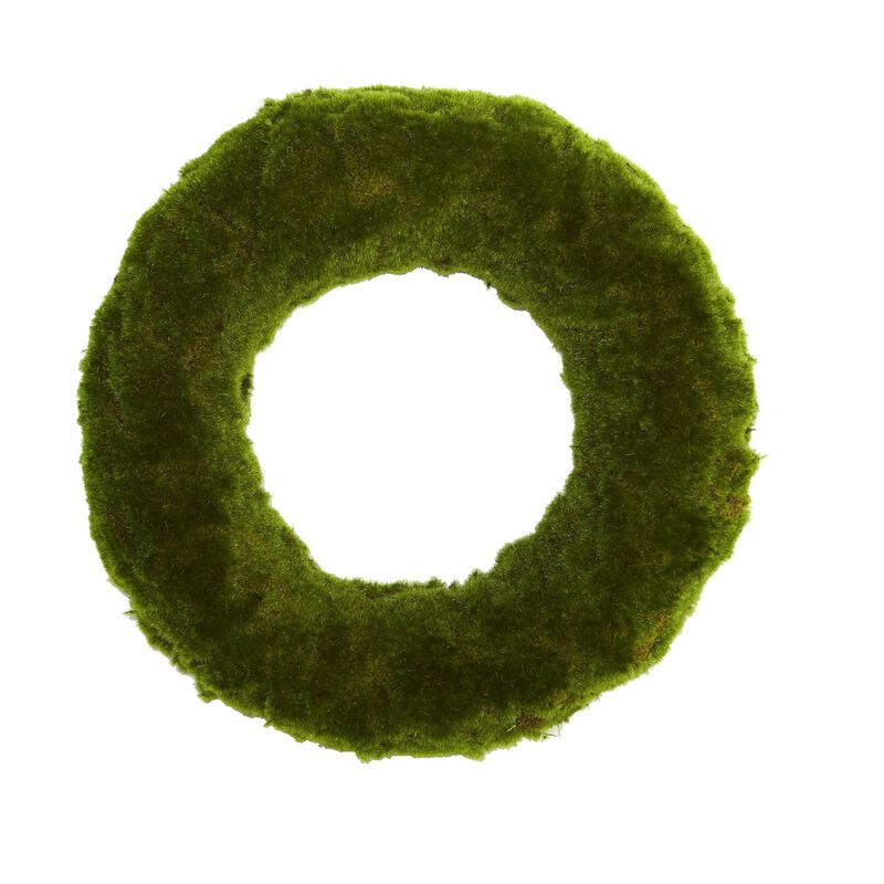 Nearly Natural 18-in Moss Artificial Wreath image number 1