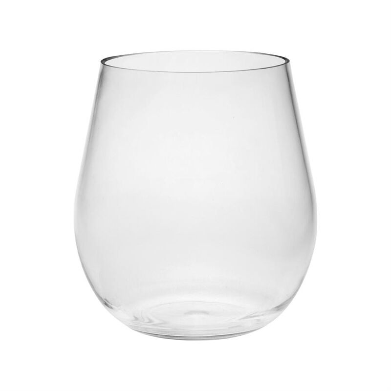 HomeRoots Set of Four Clear Tritan Plastic Balloon or Round Bowl Stemless All Purpose Wine Glass image number 0