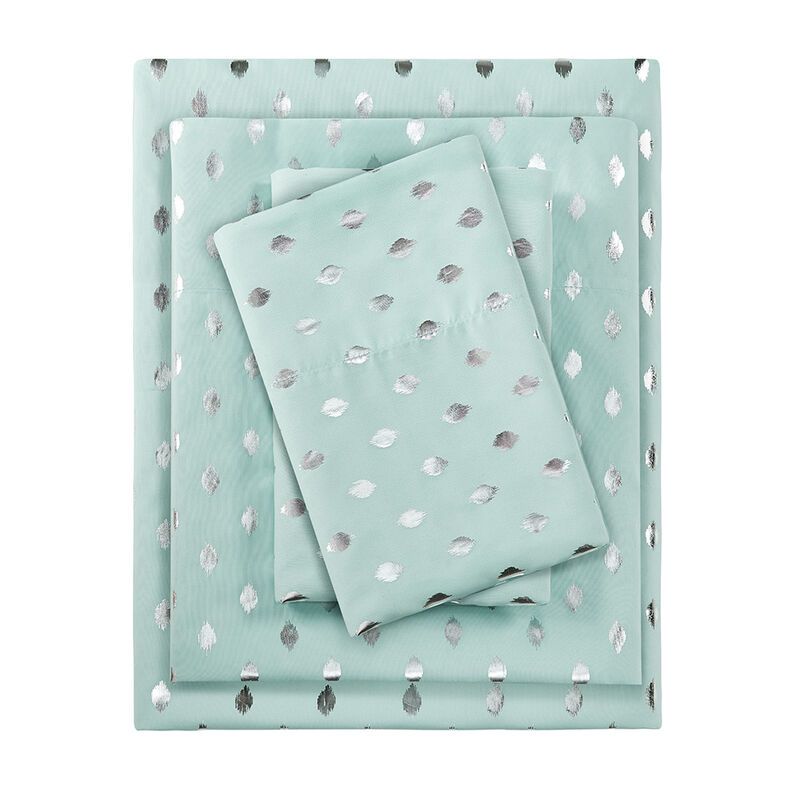 Gracie Mills Juniper Metallic Ikat Dot Printed Sheet Set