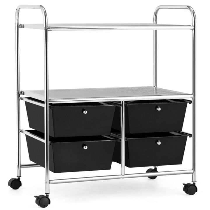 Hivvago 4 Drawers Shelves Rolling Storage Cart Rack
