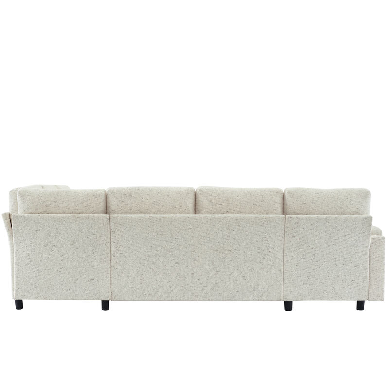 Merax Sectional Sofa with Storage and 2 Cup Holders