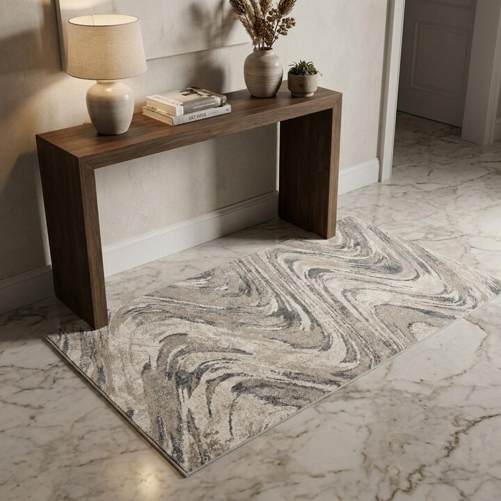 HomeRoots Abstract Area Rug
