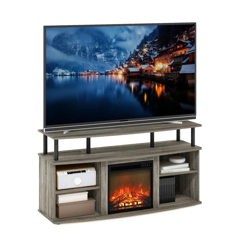 Open Shelving Storage Fireplace Entertainment Center for TV up to 55 Inch