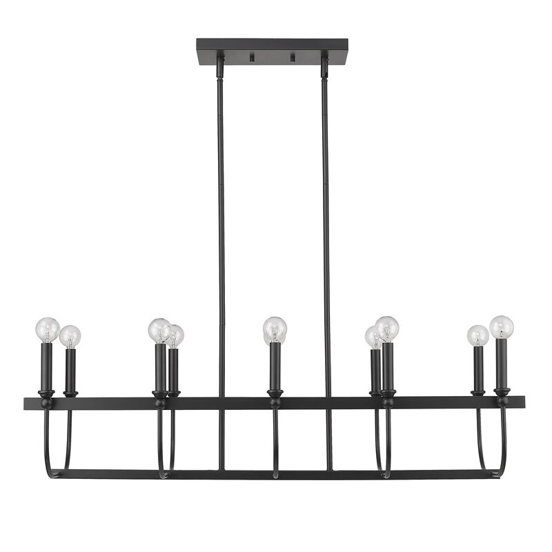 Hivvago Beckett 10-Light Matte Black Island Pendant