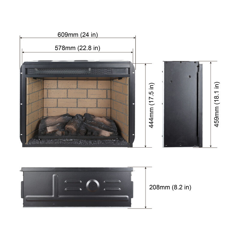 Streamdale Infrared Quartz Heater Fireplace Insert (Woodlog, 23'') image number 3