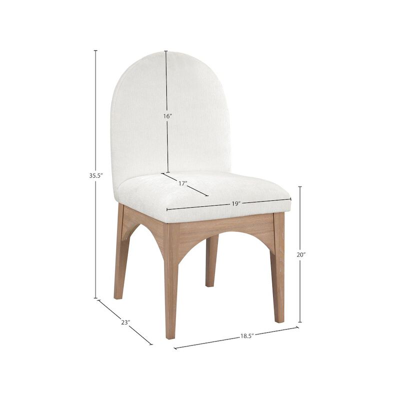 Meridian Furniture Waldorf Cream Chenille Fabric Dining Chair