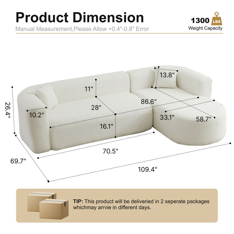 Bagcop L-Shaped Sectional Couch image number 7