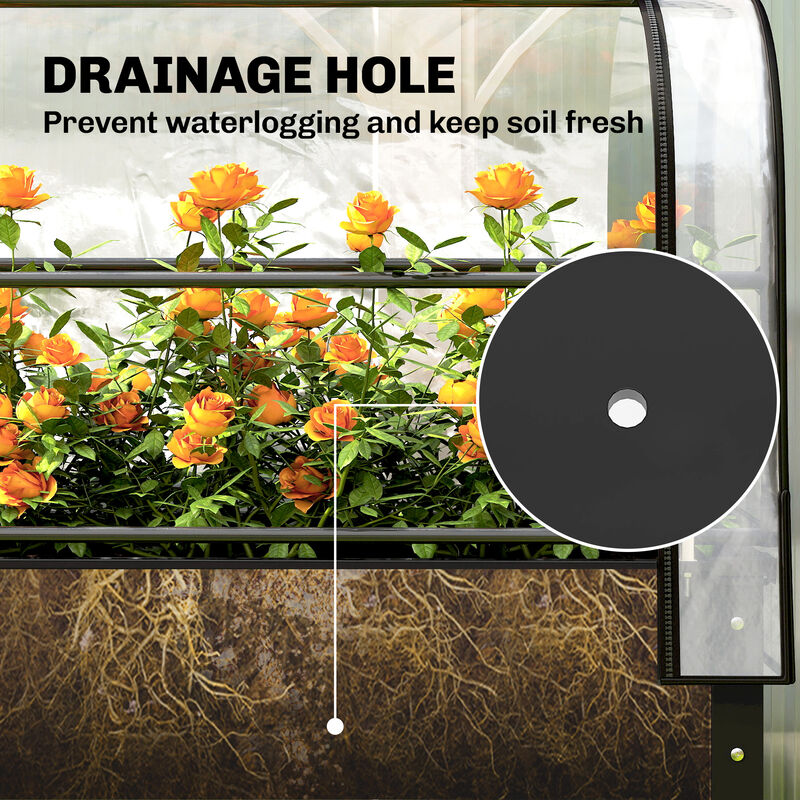 Hivvago Elevated Metal Garden Box with Flip-Up Cover and Drainage image number 7