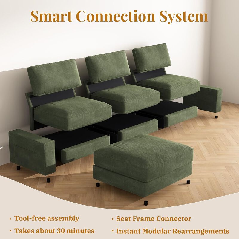 114.2" Modular L-Shaped Sectional Sofa image number 8