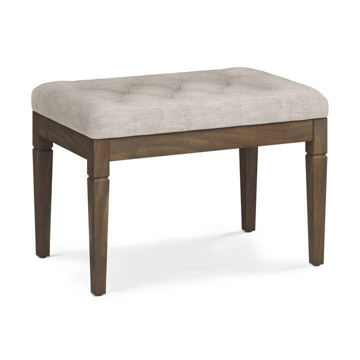 Simpli Home Waverly Small Tufted Ottoman Bench