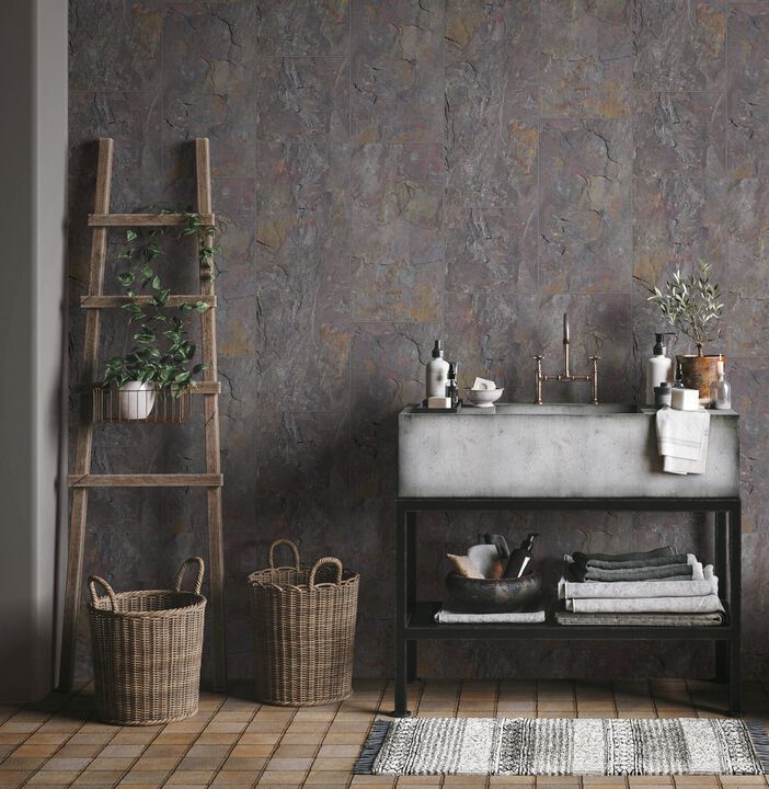 The Bricks And More Tile optic Silver Grey Wallpaper 45765