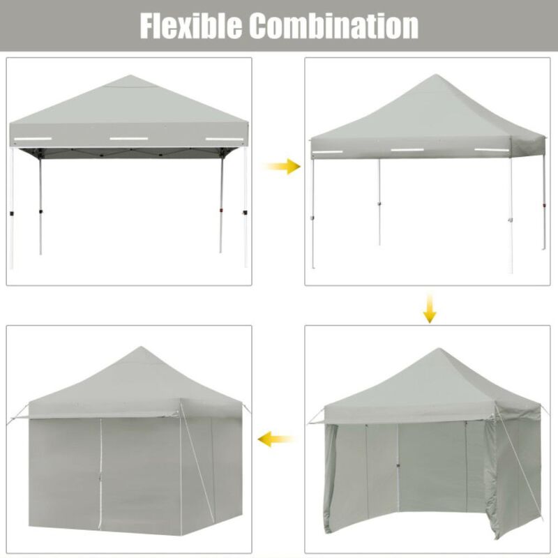 Hivvago 10 x 10 Feet Pop up Gazebo with 4 Height and Adjust Folding Awning