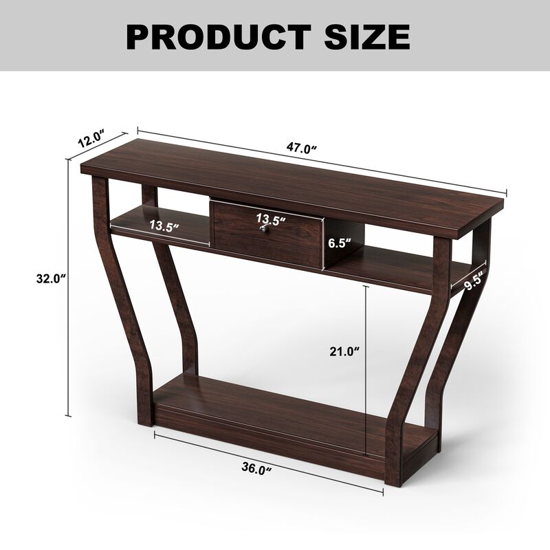 Modern Sofa Accent Table with Drawer image number 6