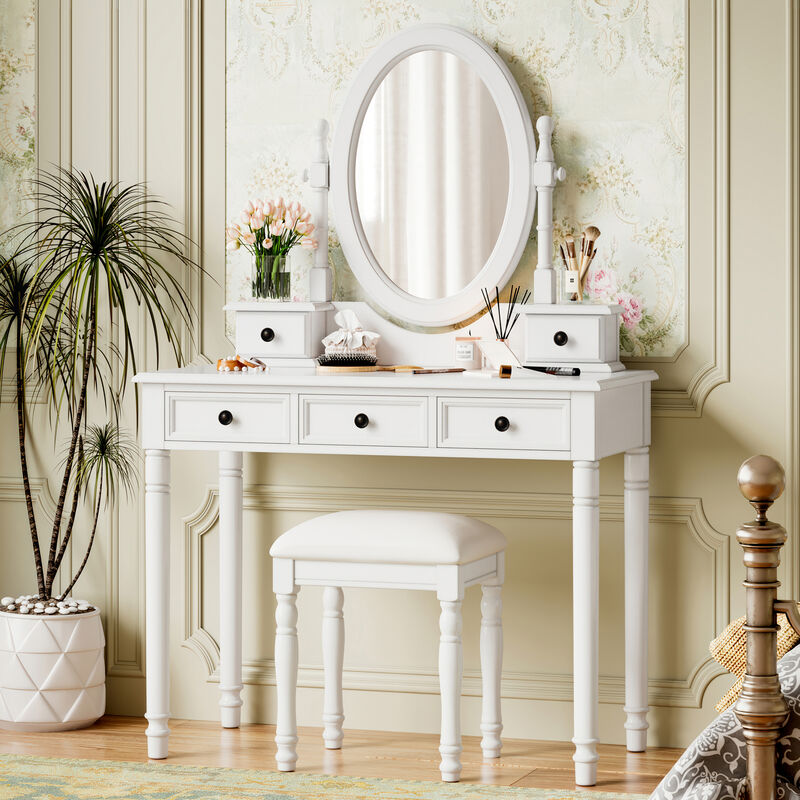 Merax Vanity Desk with Adjustable Angle Mirror