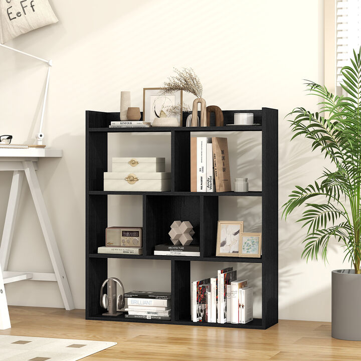 7-Cube Storage Bookshelf with Open Back Design and Anti-Tip Hardware