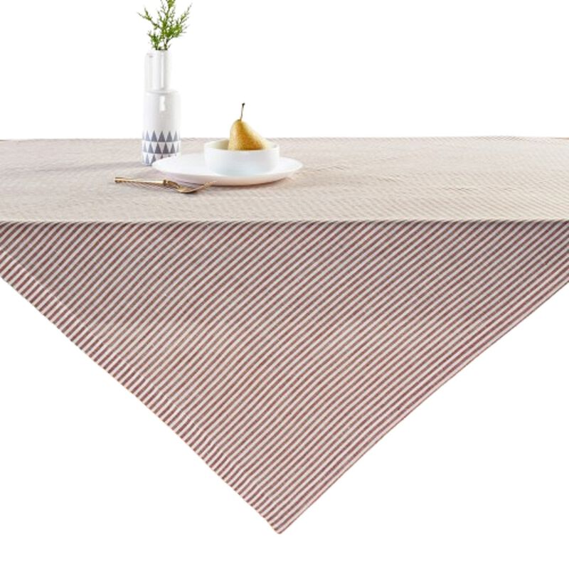 Solino Home 100% Pure Linen Table Throw - Narrow Stripe