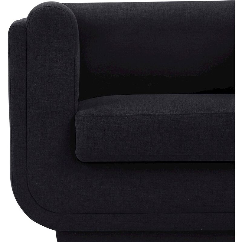 Meridian Furniture Kimora Black Linen Textured Fabric Loveseat