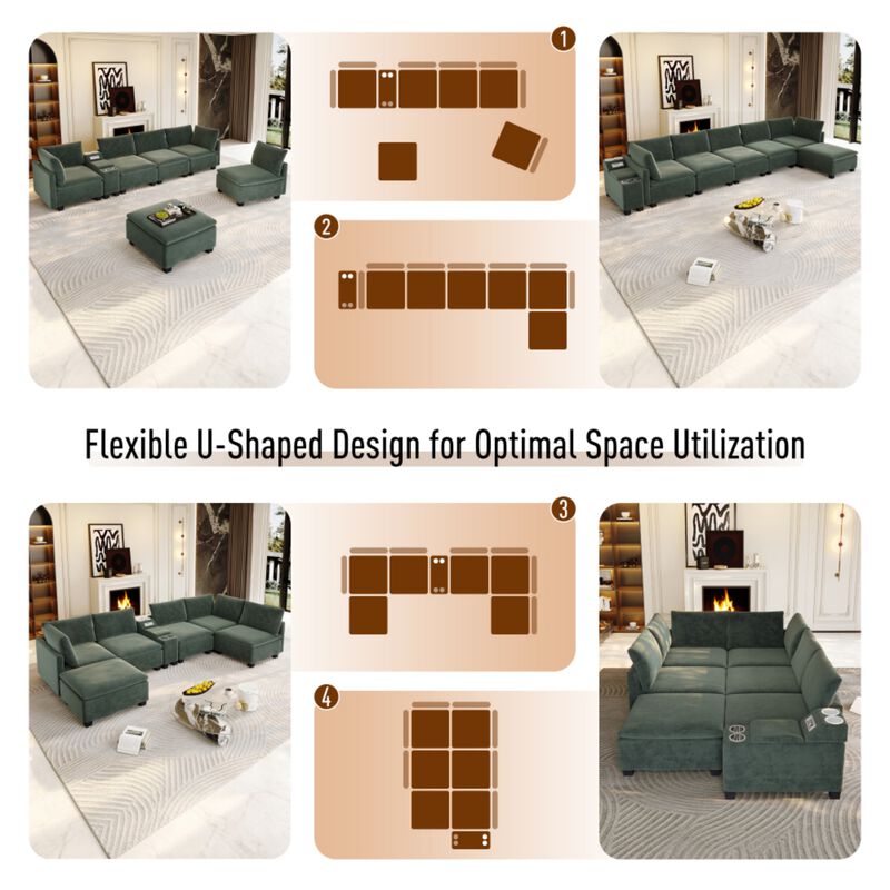 Largan U-Shaped Cloud Sectional Sofa image number 5