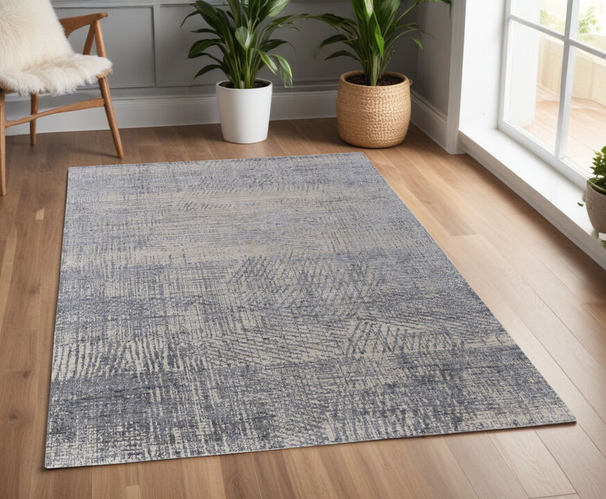 HomeRoots Abstract Hand Woven Worn Faded Area Rug