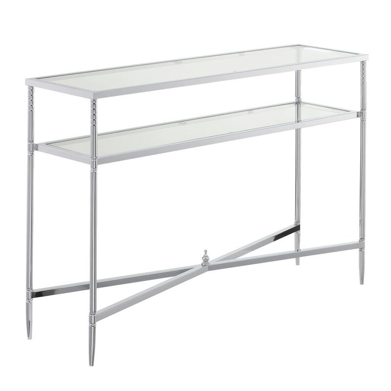 Convenience Concepts Tudor Console Table, Clear Glass/Chrome