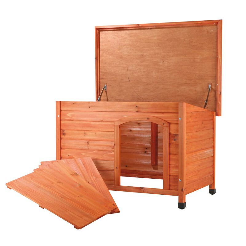 TRIXIE natura Classic Elevated Weatherproof Wooden Outdoor Dog House Roof image number 7