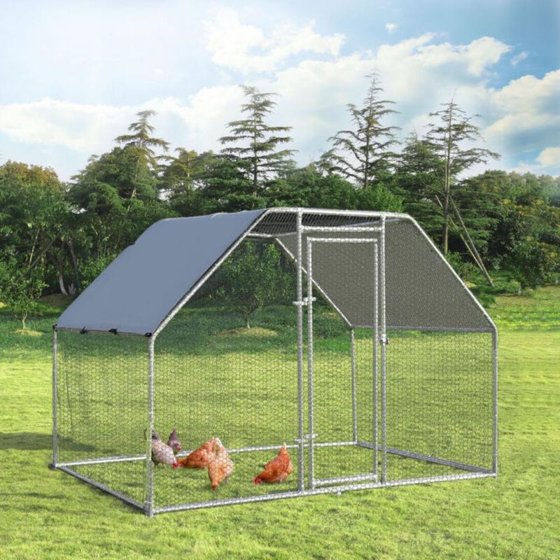 Hivvago 9.5 x 6.5 Feet Large Walk In Chicken Run Cage