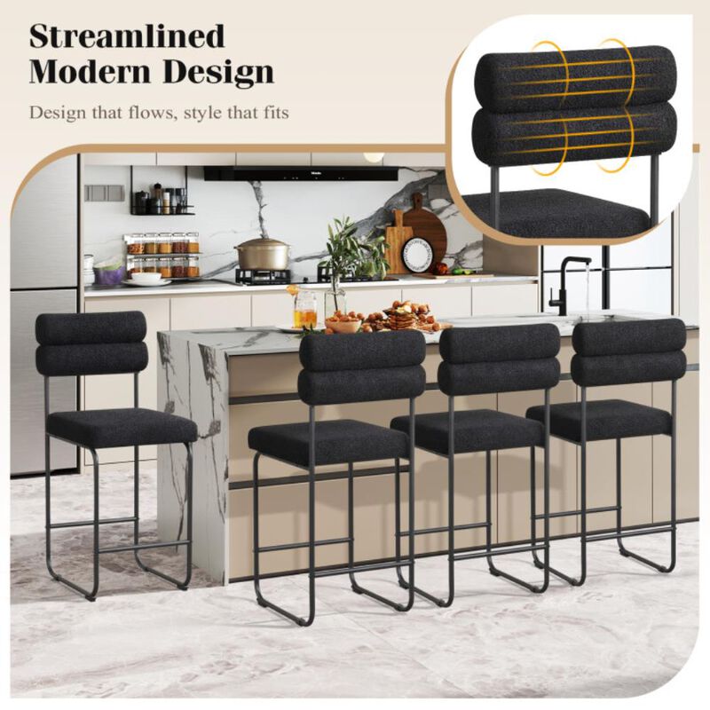 Hivvago Counter Height Bar Stools Set of 2 with Metal Frame and Footrest