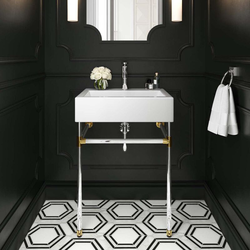 Modway Redeem 24" Wall-Mount Stainless Steel Bathroom Vanity in Silver/White image number 5