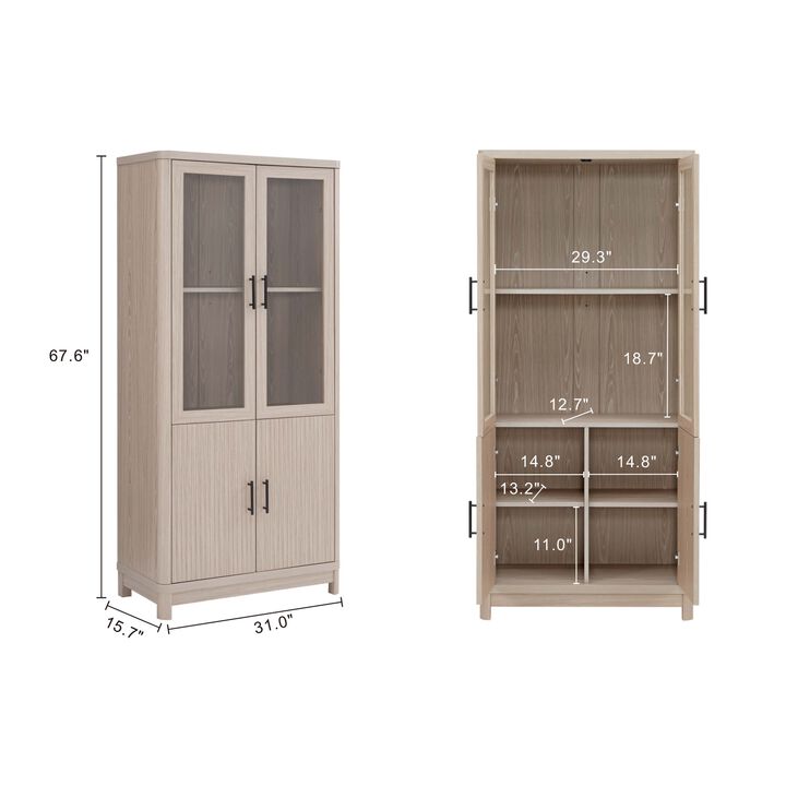 Jodie Light Gray Bookcase