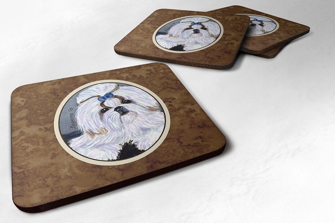 Caroline's Treasures SS8685FC Shih Tzu Foam Coasters (Set of 4), 3.5 H x 3.5 W, Multicolor