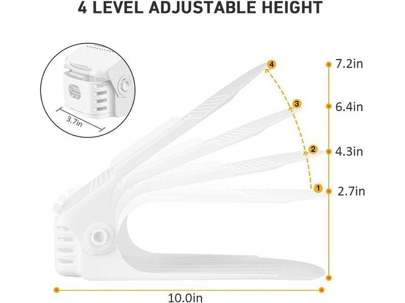 20-Pack Shoe Slots Organizer | Adjustable Shoe Stackers for Closet Space Saving image number 2