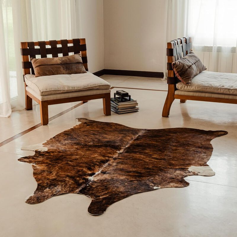 Premium 100% Genuine Cowhide Rug (4-5 Ft) Hand-Picked Leather Area Rug, Cozy, Unique, and Durable – From Argentina