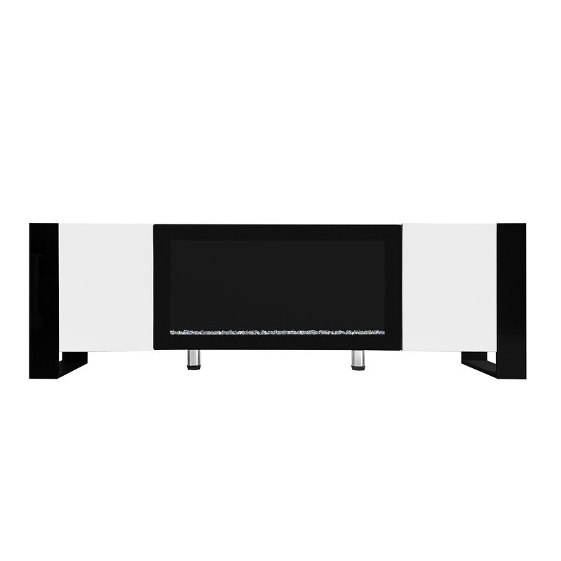 Merax Modern TV Stand with Non-heating Electric Fireplace