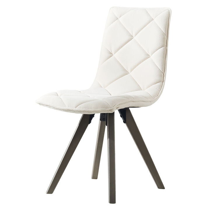 Clihome Dining Chairs Set of 2,Mid Century Modern Chairs with Wood Legs and Fabric Cushion for Dining Room