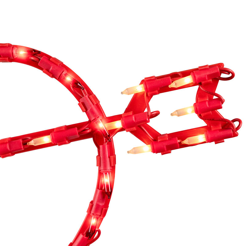17" Lighted Red Heart with Arrow Valentine's Day Window Silhouette Decoration image number 6