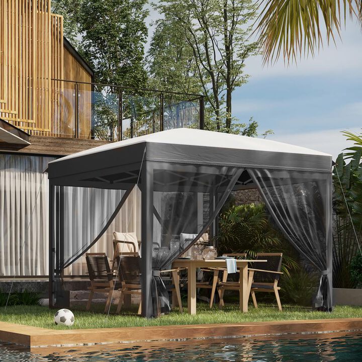 Hivvago 10x10 Instant Canopy with Mesh Netting and Sandbags