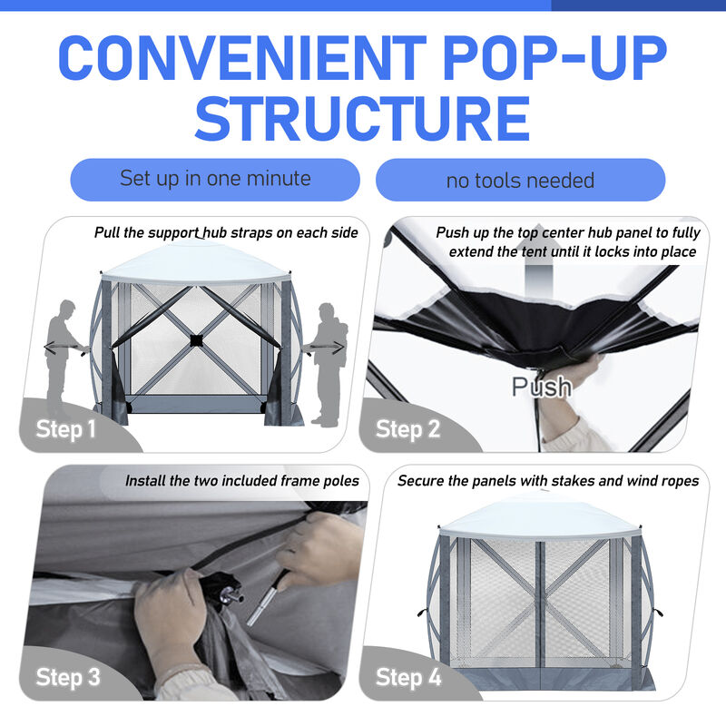 Pop-Up Camping Canopy for Outdoor Shade at Beach, Garden, or Backyard image number 6