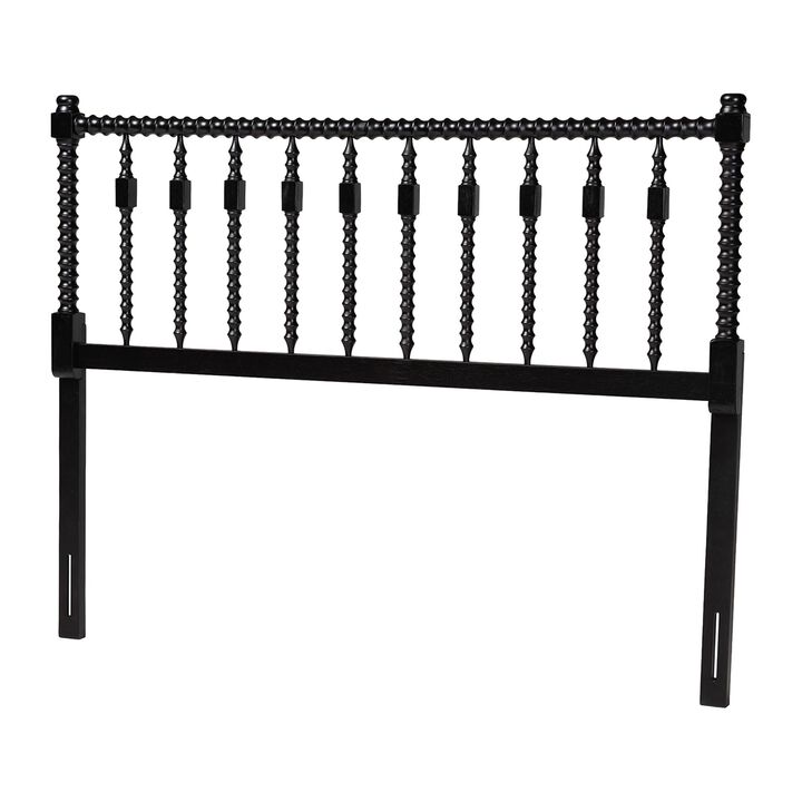Baxton Studio Juliette Turned Spindle Headboard - Crafted Wood Panel with Decorative Spoke Design for Cottage Farmhouse Bedroom