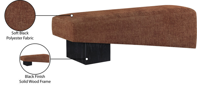 Meridian Furniture Alora Cognac Fabric Bench