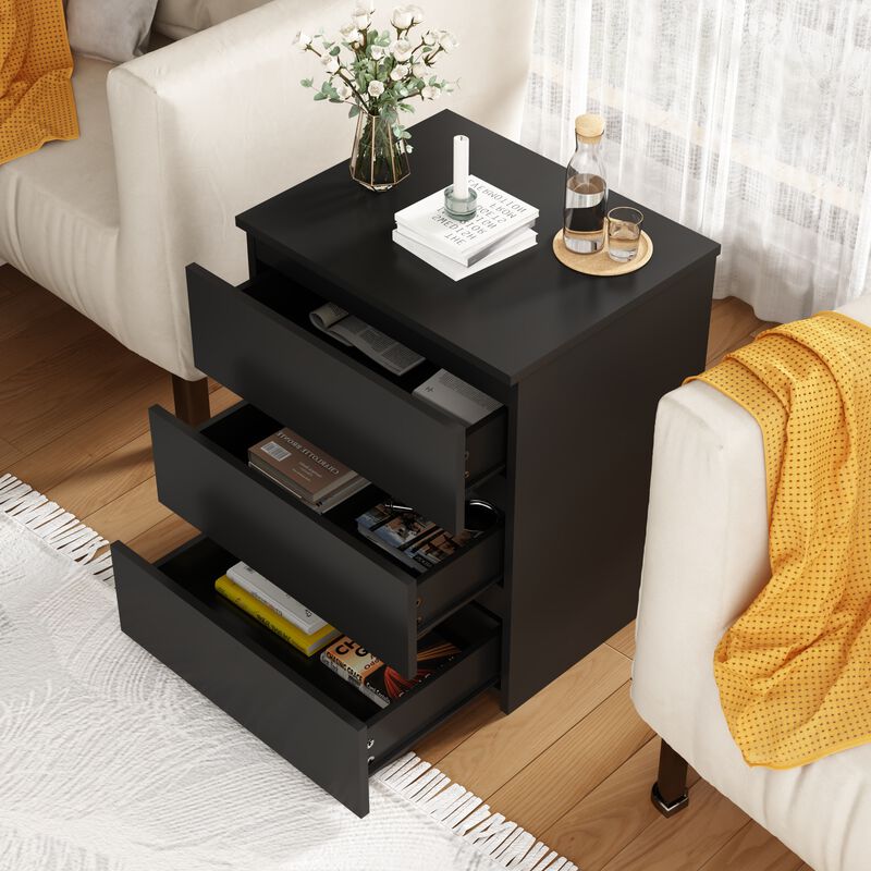 GOODSILO Set of 2 3-Drawer Multi-Functional Storage Units, Versatile Small Dressers, Nightstands, Side Tables, Chests of Drawers for Bedroom, Closet, Home Office, Entryway, Hallway image number 4