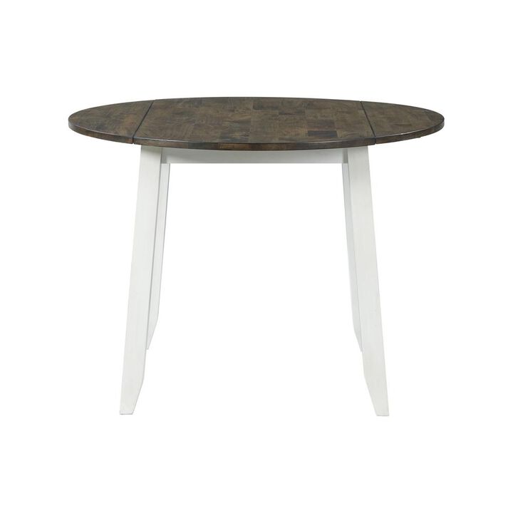 Table, 42" Drop Leaf in Gray & White