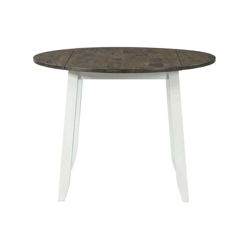 Table, 42" Drop Leaf in Gray & White