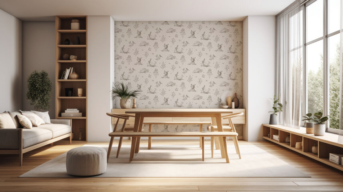 Clawford Beige Meadow Friends Wallpaper