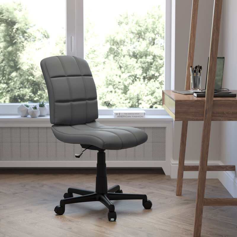 Clayton Mid-Back Quilted Vinyl Swivel Task Office Chair image number 1
