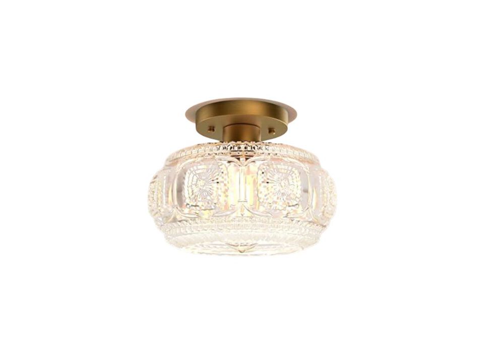 Semi Flush Mount Ceiling Light Globe Glass Fixture Gold Modern Lighting Hallway